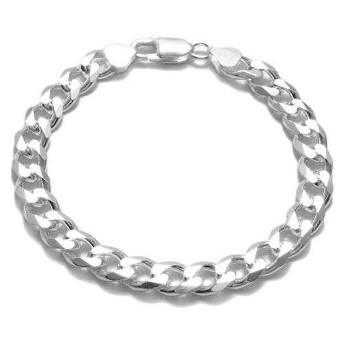 Awesome Sterling Silver Cuban Link Chain Bracelet in 8mm (Gauge 220) width. Available in 8" and 9" Lengths Handcrafted 925 Link