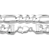 Solid 925 Silver Heavy Figaro Chain Necklace 14mm Thick Gauge 350 In 24", 30" no diamond cuban link chain rapper hip hop cool hypoallergenic