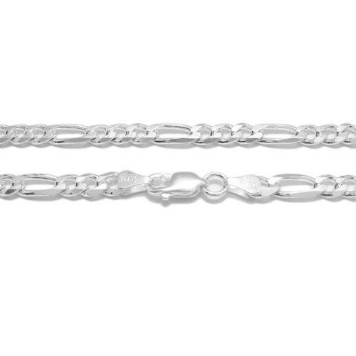 Sterling Silver Figaro Chain Necklace 6mm (Gauge 150). Available in 5 Lengths Solid 925 Chain Precious Gift