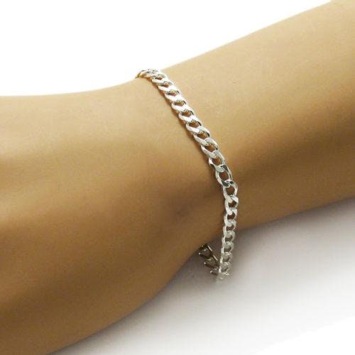 Elegant Sterling Silver Cuban Link Chain Bracelet in 5mm (Gauge 120) width. Available in 7" and 8" Lengths Handcrafted 925 Link