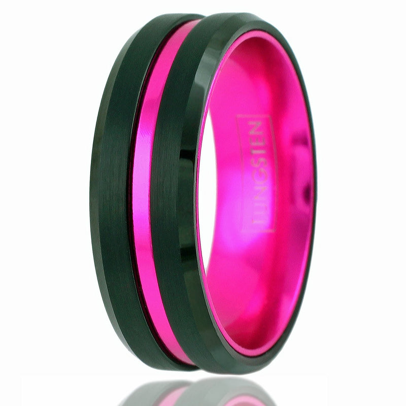 7.5x7.5mm Round Cut Light Pink CZ Light Black IP Stainless Steel Weddi – LA  NY Jewelry