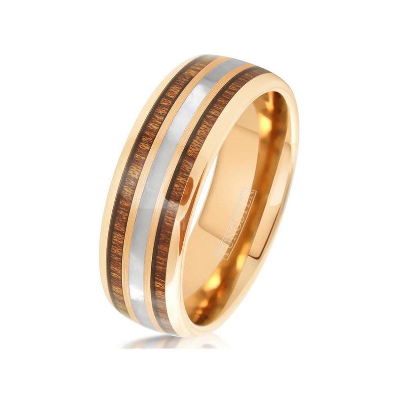 6mm and 4mm 14K Gold Plain Comfort-Fit Wedding Band Ring Set for Husband  and Wife