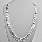 14MM 925 Solid Sterling Sliver Cuban Bracelet or Chain Silver Chunky Heavy Curb Necklace Mens Chain Choker 8" 9" 18" 20" 24"