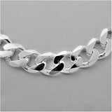 925 Solid Cuban Sterling Silver Miami Cuban Chain Chunky Heavy Curb Bracelet Necklace Mens Choker 7mm 8mm 9mm 10mm 11mm 12mm 13mm 15mm 16mm