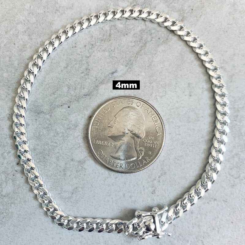 SOLID 925 Miami Cuban Bracelet Sterling Silver Link Chain Lock Box in 4mm 5mm 6mm 8mm 10mm 7.5" 8" High Polish Durable Heavy Non tarnish
