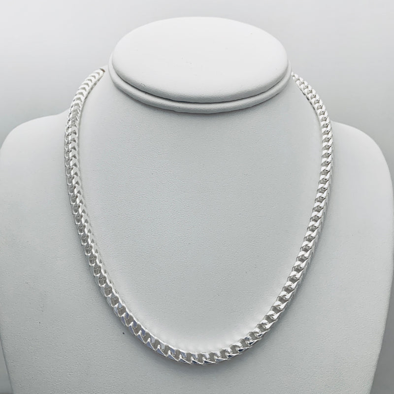 5mm 925 Franco SOLID HEAVY Real Necklace Chain Sterling Silver in 18" 20" 22" 24" 30" Made in Italy Italian Stamped cuban miami curb figaro