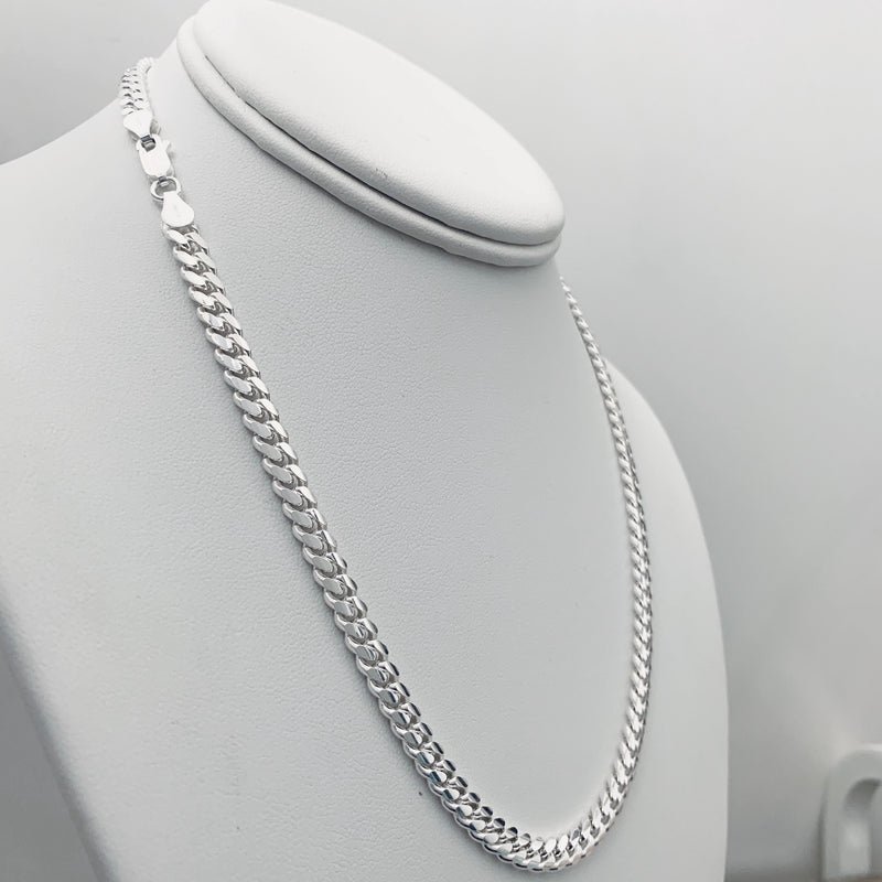 5.5mm SOLID 925 Miami Cuban Sterling Silver Chain Necklace HEAVY Pure Durable Bracelet Curb Made In Italy 5mm Thick in 18" 20" 22" 24" 30"
