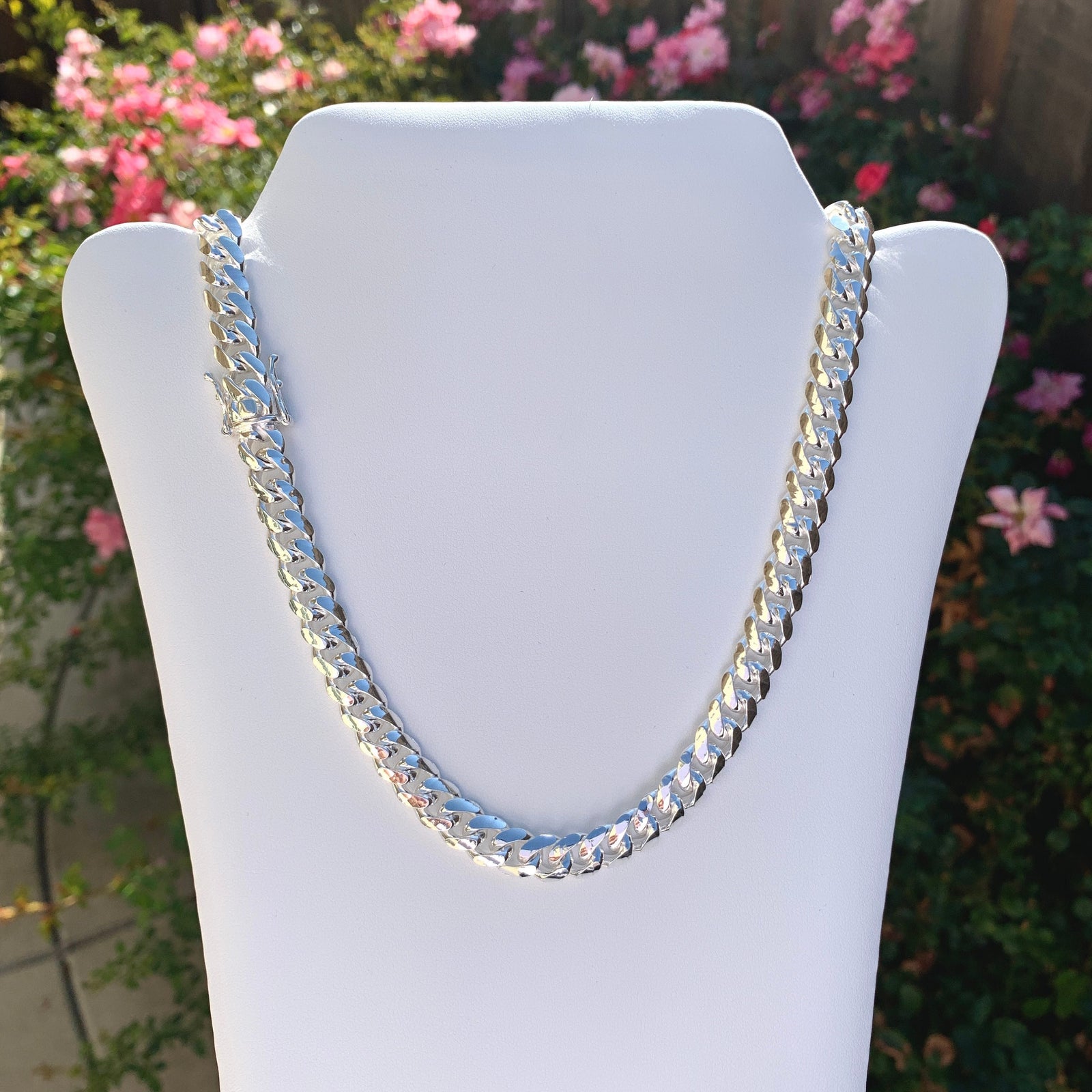 8mm Miami Cuban Box Lock Necklace 8mm 7.5