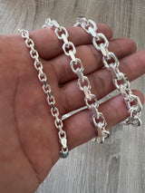 925 Rolo Sterling Silver Solid Cable Anchor Chain Link Necklace High Polish Woman Man Unisex Italian 4mm 6mm 8mm Italian Minimalist