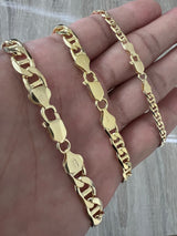 6mm Mariner 14K Gold Vermeil Over Solid 925 Sterling Silver Chain Necklace Diamond Cut High Polish Men Woman Unisex 4mm 8mm 9mm 10mm 12mm