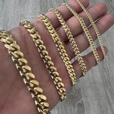 10mm Miami Cuban 14K Gold Vermeil Over Solid 925 Sterling Silver Chain Real Heavy Curb Necklace Men's Women's Unisex Minimalist Italian