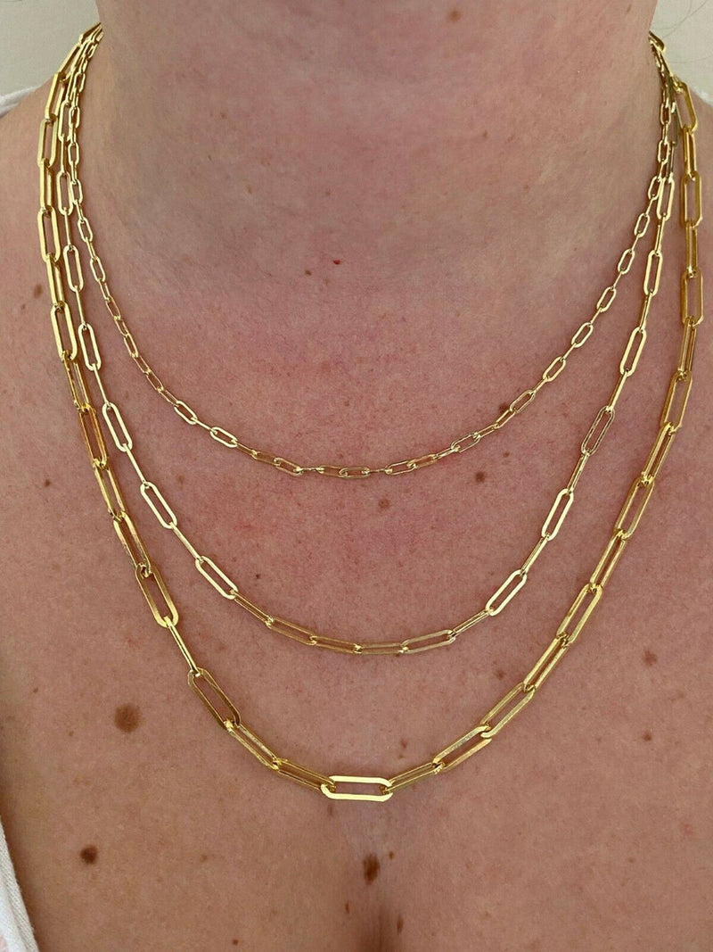 EternaGold 14K Gold Paperclip Chain Necklace, 7.0-7.9g on QVC - YouTube