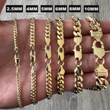 10mm Miami Cuban 14K Gold Vermeil Over Solid 925 Sterling Silver Chain Real Heavy Curb Necklace Men's Women's Unisex Minimalist Italian