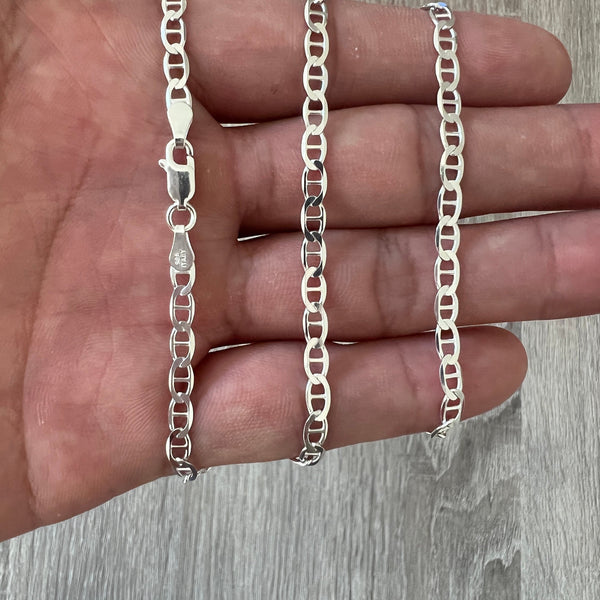 8mm 925 Mariner Sterling Silver Solid Chain Necklace Diamond Cut High –  Daniel J