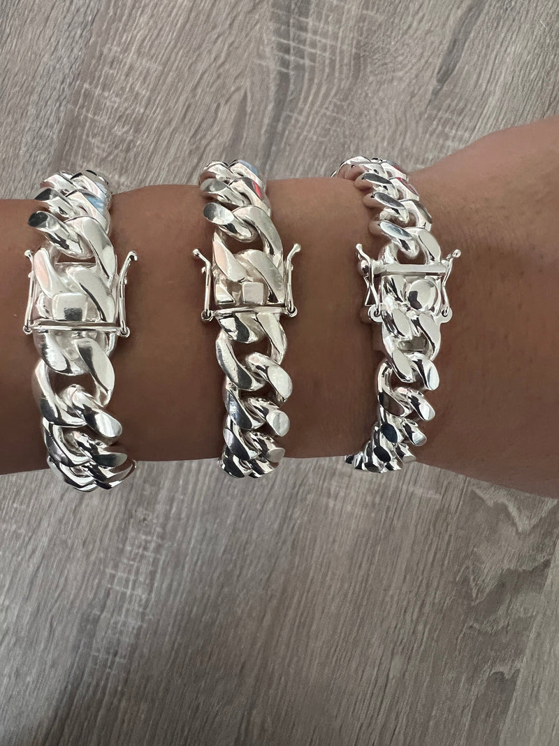 Silver miami shop cuban link bracelet