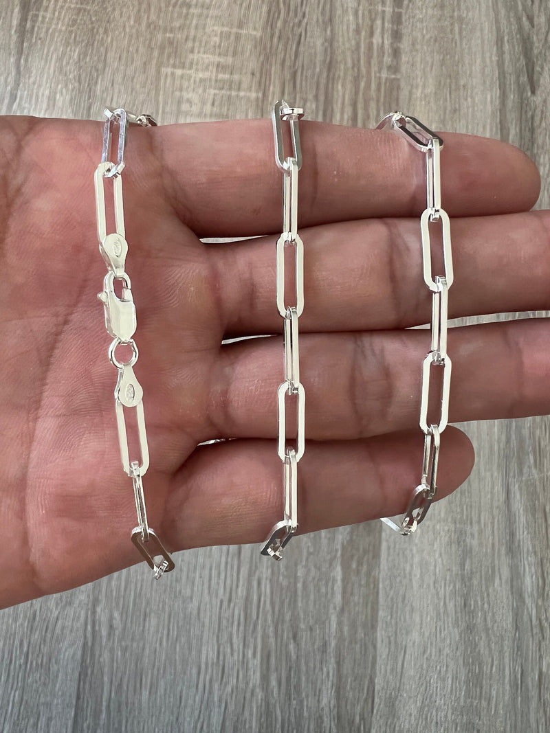 Paper Clip Chain, silver, chain, bracelet, necklace, chain only -  silversuspensions