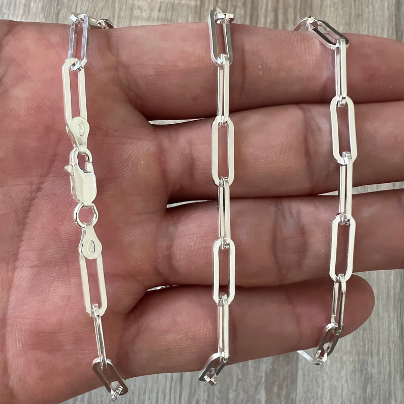 Paper Clip Chain, silver, chain, bracelet, necklace, chain only -  silversuspensions