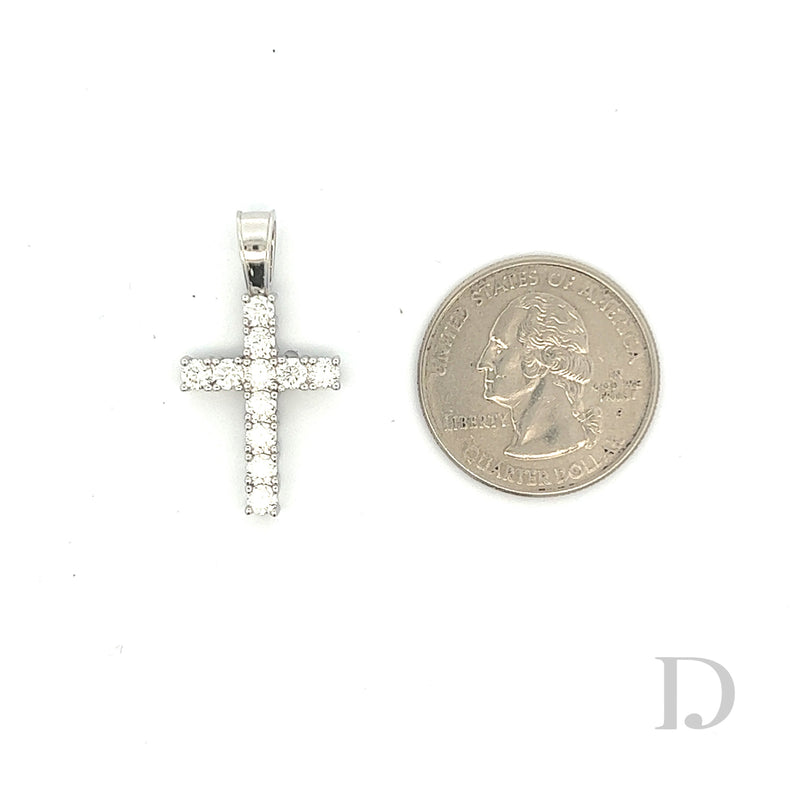 925 Sterling Silver Moissanite Cross Religious Pendant Iced Diamond GRA certified stones Jesus Small
