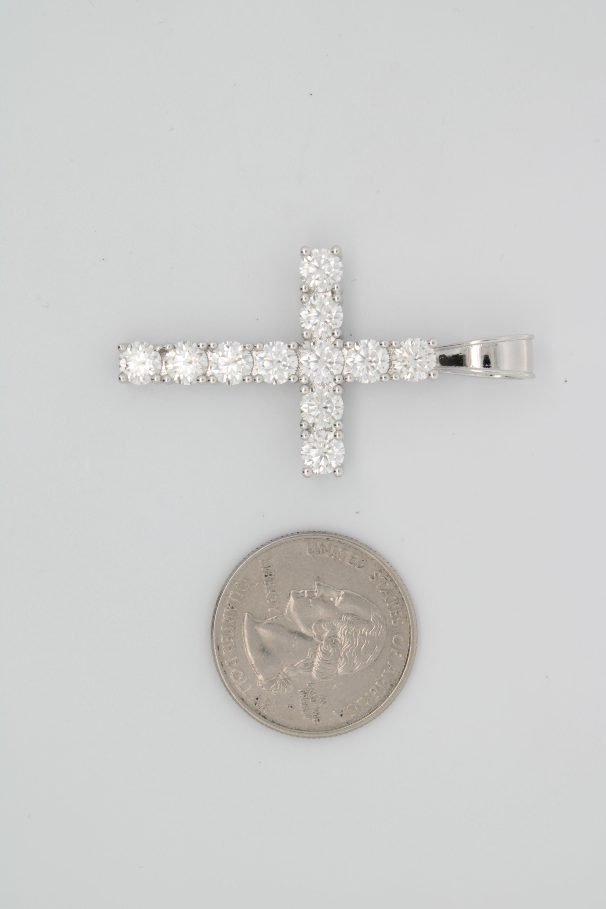925 Sterling Silver Moissanite Cross Religious Pendant Iced Diamond GRA certified stones Jesus MEDIUM