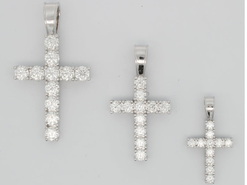 925 Sterling Silver Moissanite Cross Religious Pendant Iced Diamond GRA certified stones Jesus Large