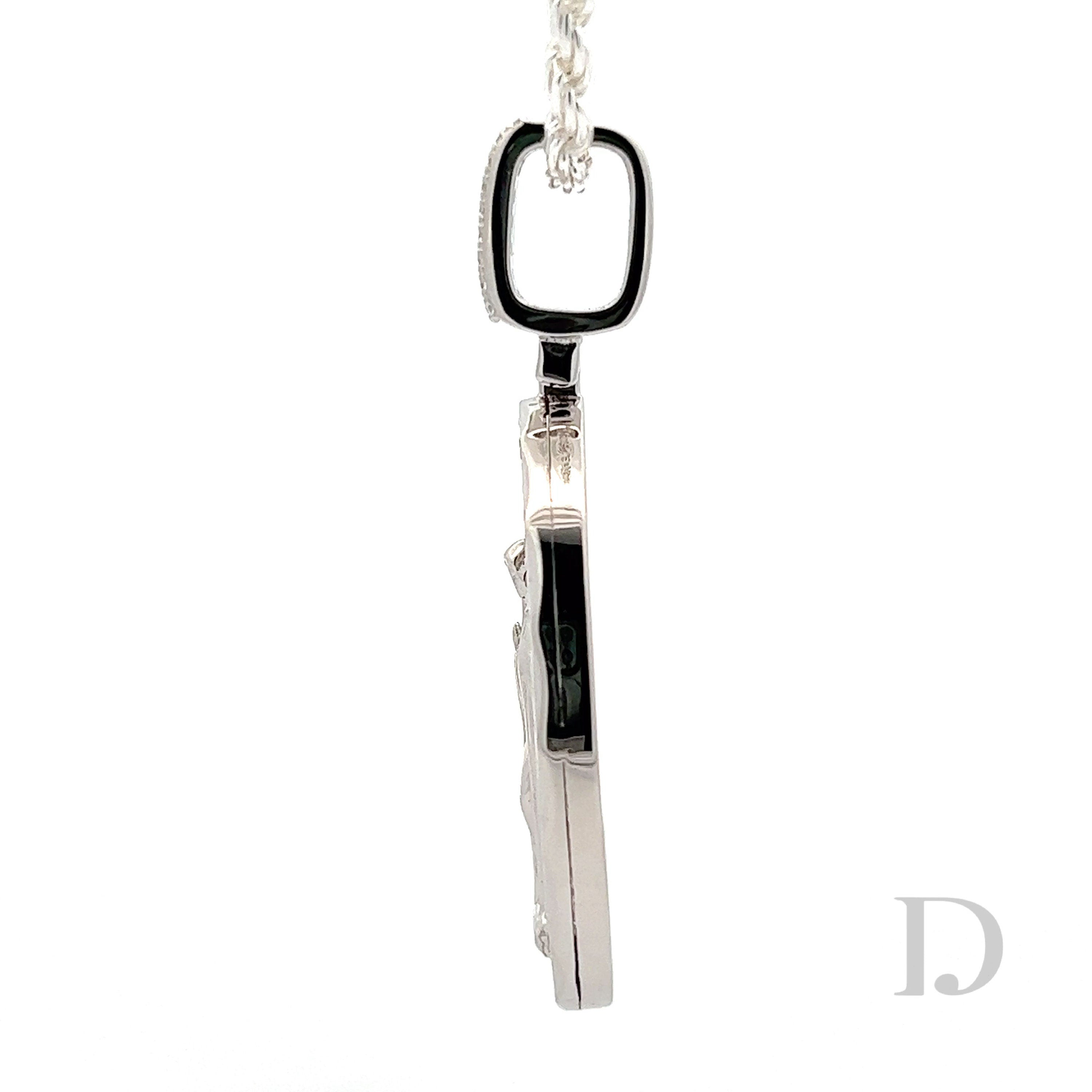 925 Sterling Silver Diamond Virgin Mary Baguette Diamonds Iced Stones Religious Christian Catholic Medallion