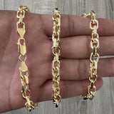 6mm Rolo 14K Gold Vermeil Over 925 Solid Sterling Silver Cable Anchor Chain Link Necklace High Polish Women men Italian 4mm 8mm Minimalist