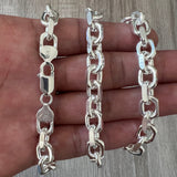 8mm 925 Rolo Sterling Silver Solid Cable Anchor Chain Link Necklace High Polish Woman Man Unisex Italian Minimalist 18" 20" 22" 24" 26" 30"