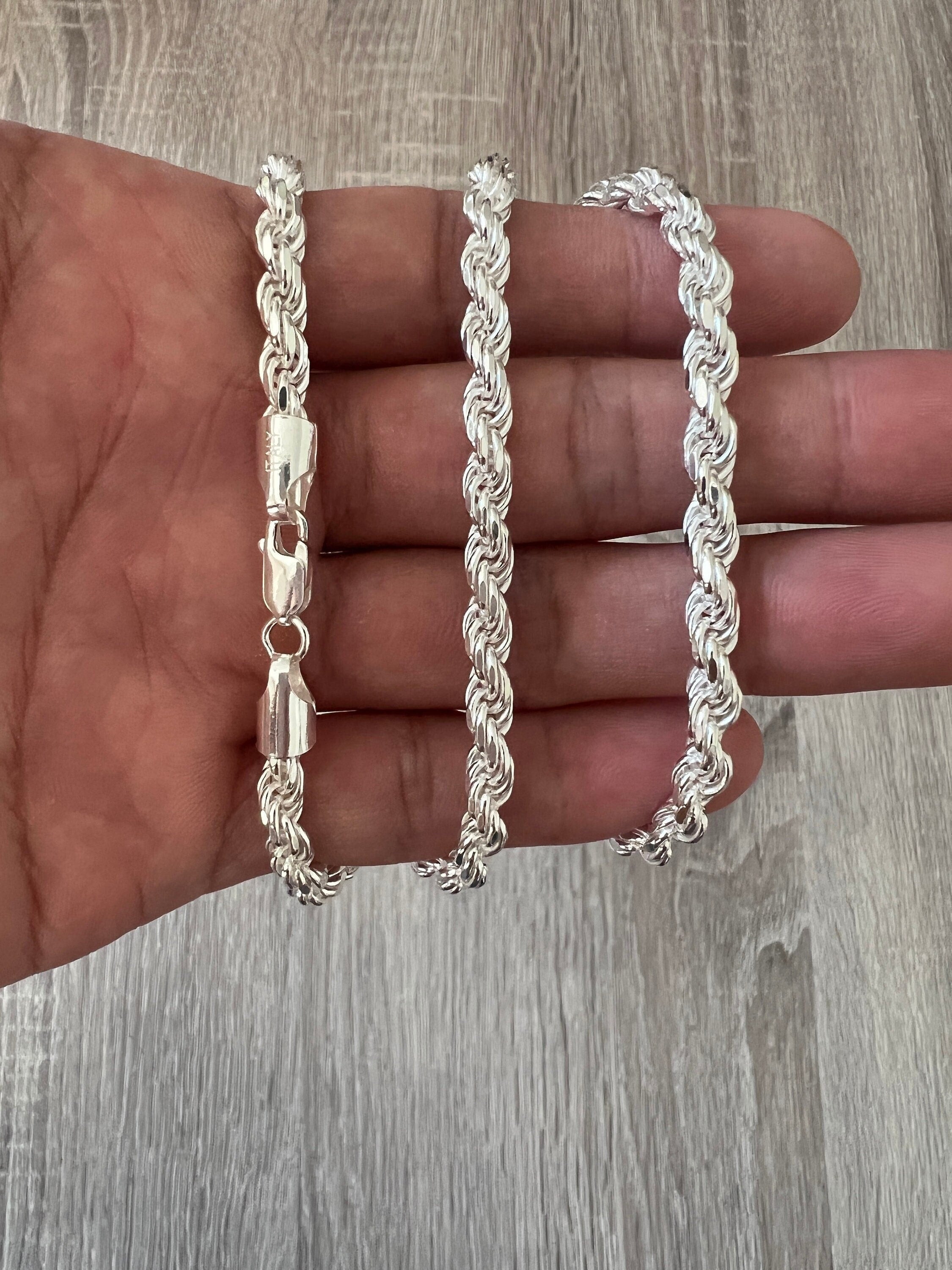 5mm 925 Rope Diamond Cut Chain Solid Sterling Silver Real Men Women Un Daniel Jeweler