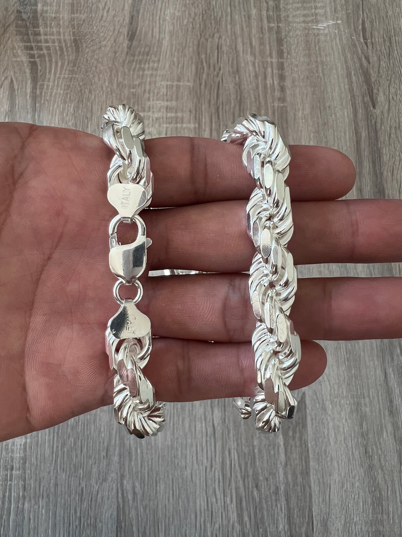 Mens sterling silver shop rope bracelet