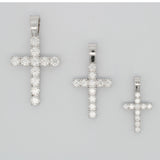 925 Sterling Silver Moissanite Cross Religious Pendant Iced Diamond GRA certified stones Jesus MEDIUM