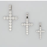 925 Sterling Silver Moissanite Cross Religious Pendant Iced Diamond GRA certified stones Jesus Small