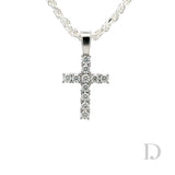 925 Sterling Silver Moissanite Cross Religious Pendant Iced Diamond GRA certified stones Jesus Small