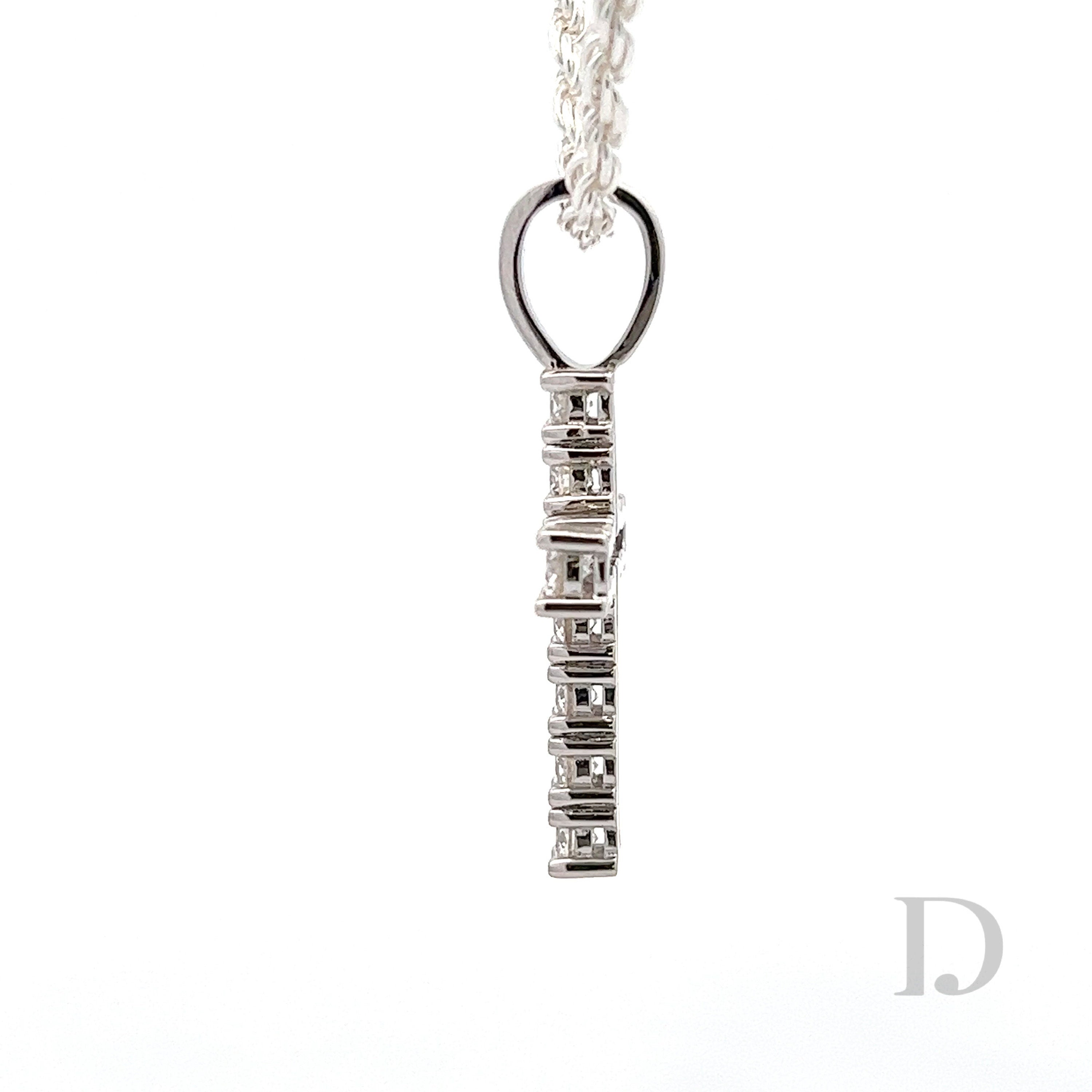 925 Sterling Silver Moissanite Cross Religious Pendant Iced Diamond GRA certified stones Jesus MEDIUM