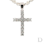 925 Sterling Silver Moissanite Cross Religious Pendant Iced Diamond GRA certified stones Jesus Large