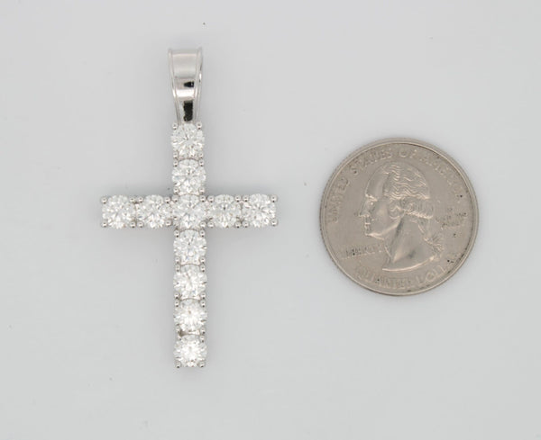 925 Sterling Silver Moissanite Cross Religious Pendant Iced Diamond GRA certified stones Jesus Large