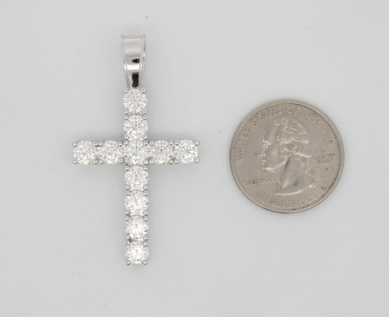 925 Sterling Silver Moissanite Cross Religious Pendant Iced Diamond GRA certified stones Jesus Large